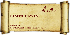 Liszka Alexia névjegykártya
